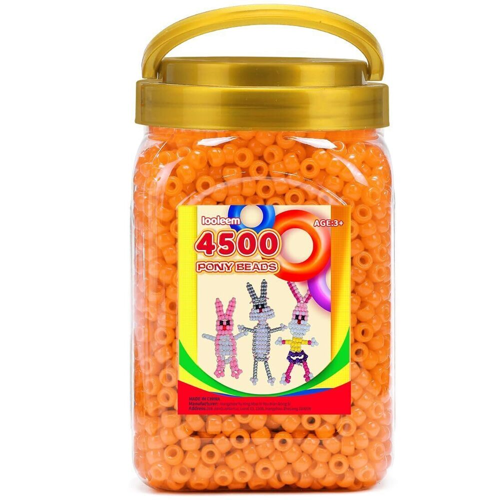 1948 Pony Beads4500pcs Orange Pony Beads Beads for Bracelets Making